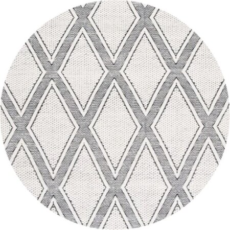 Safavieh 6 x 6 ft. Natura Round Hand Woven Rug; Ivory & Black NAT867Z-6R